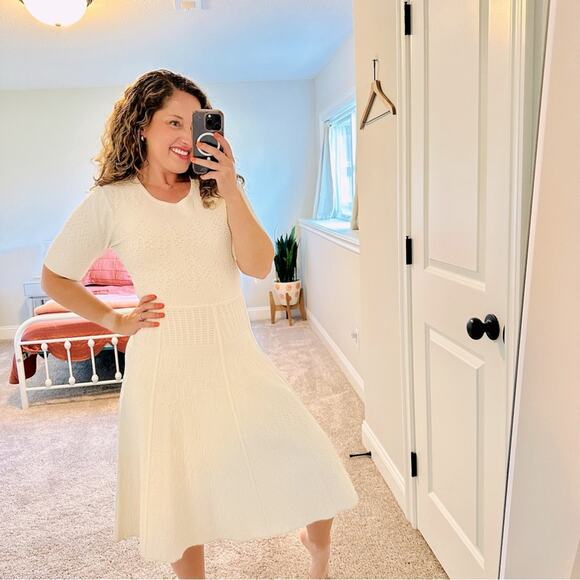 A.L.C. White Knit Textured Thick Maxi Dress Large - Picture 1 of 11